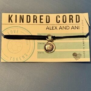 Alex and Ani Black Cord Soccer Charm Bracelet